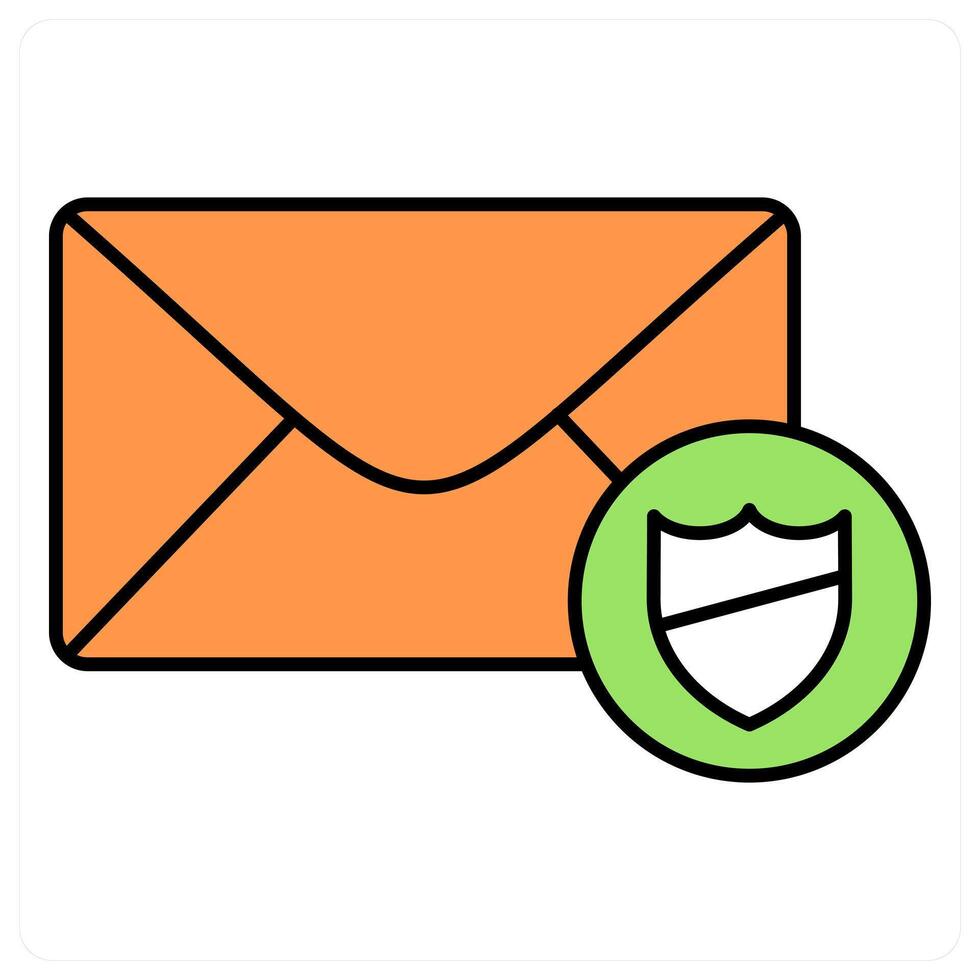 Message Protection and text icon concept vector