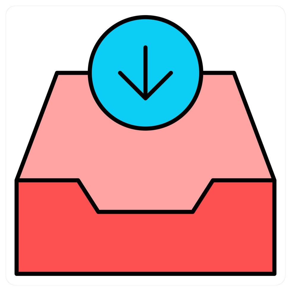 Download Box and downlaod icon concept vector