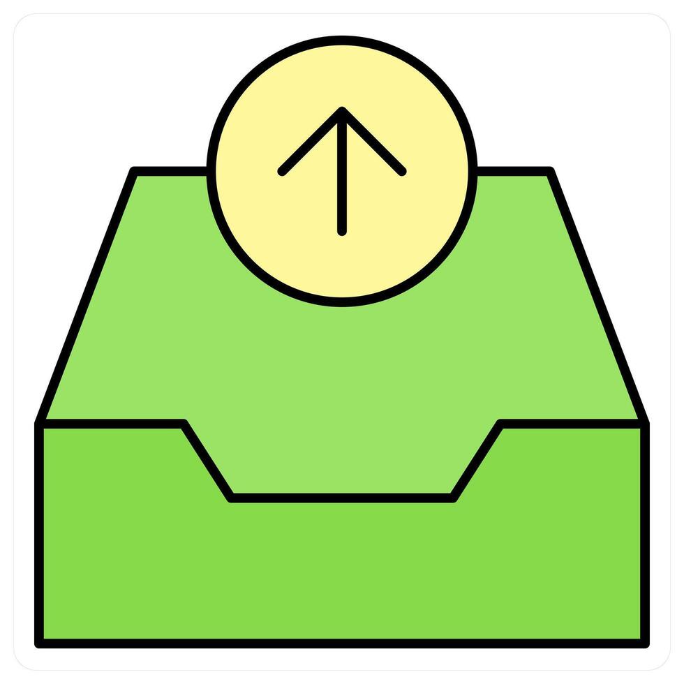 Upload Box and archive icon concept vector