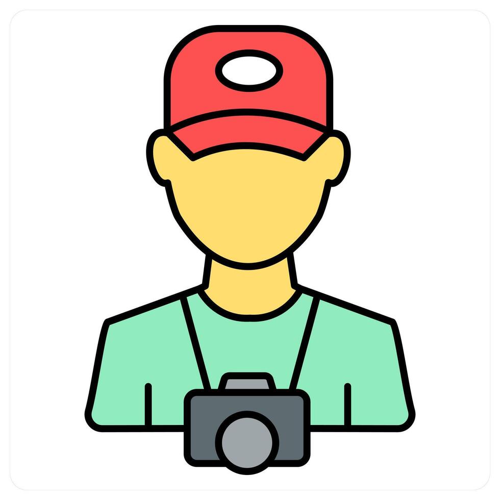 Cameraman and person icon concept vector