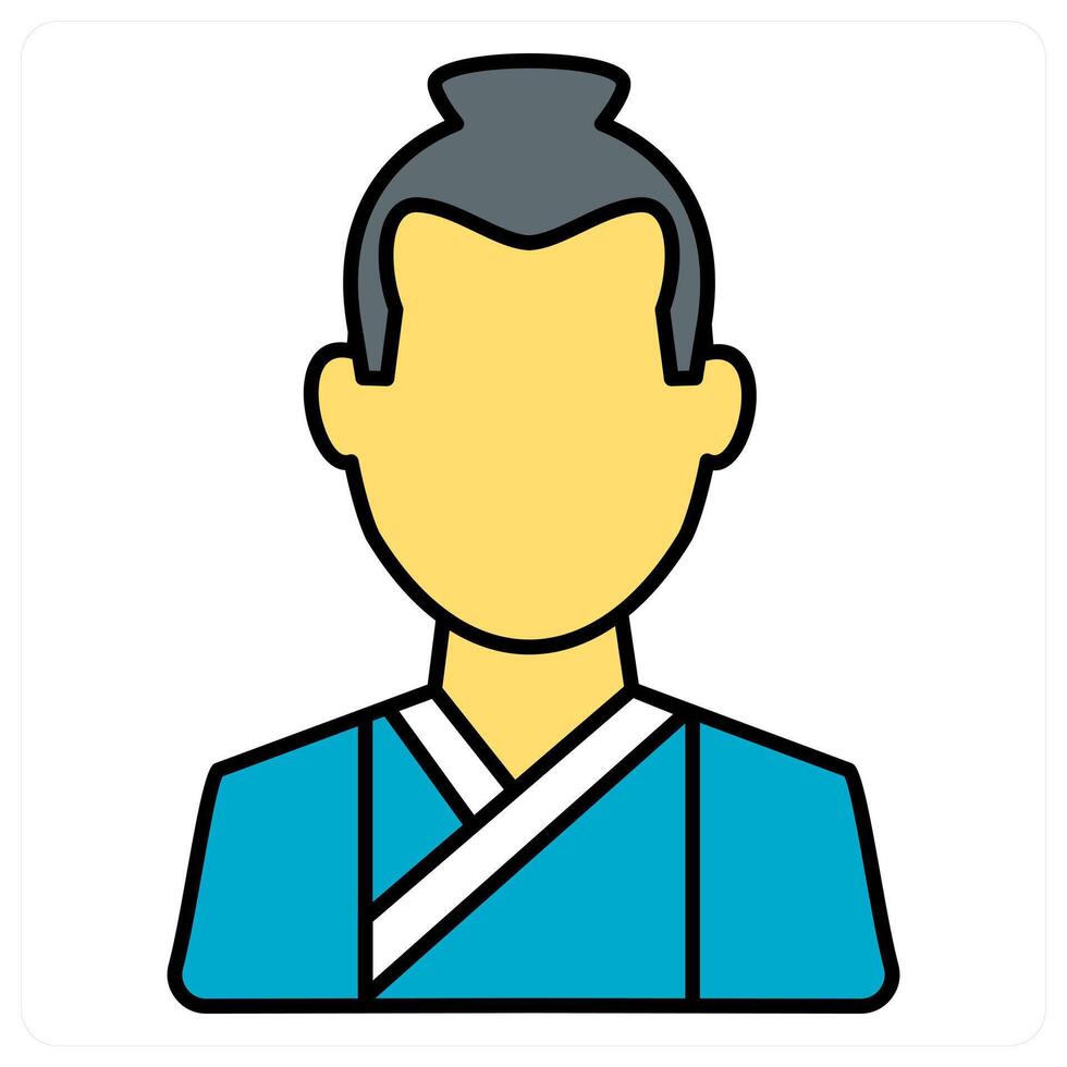Chinese Man and Hat icon concept vector