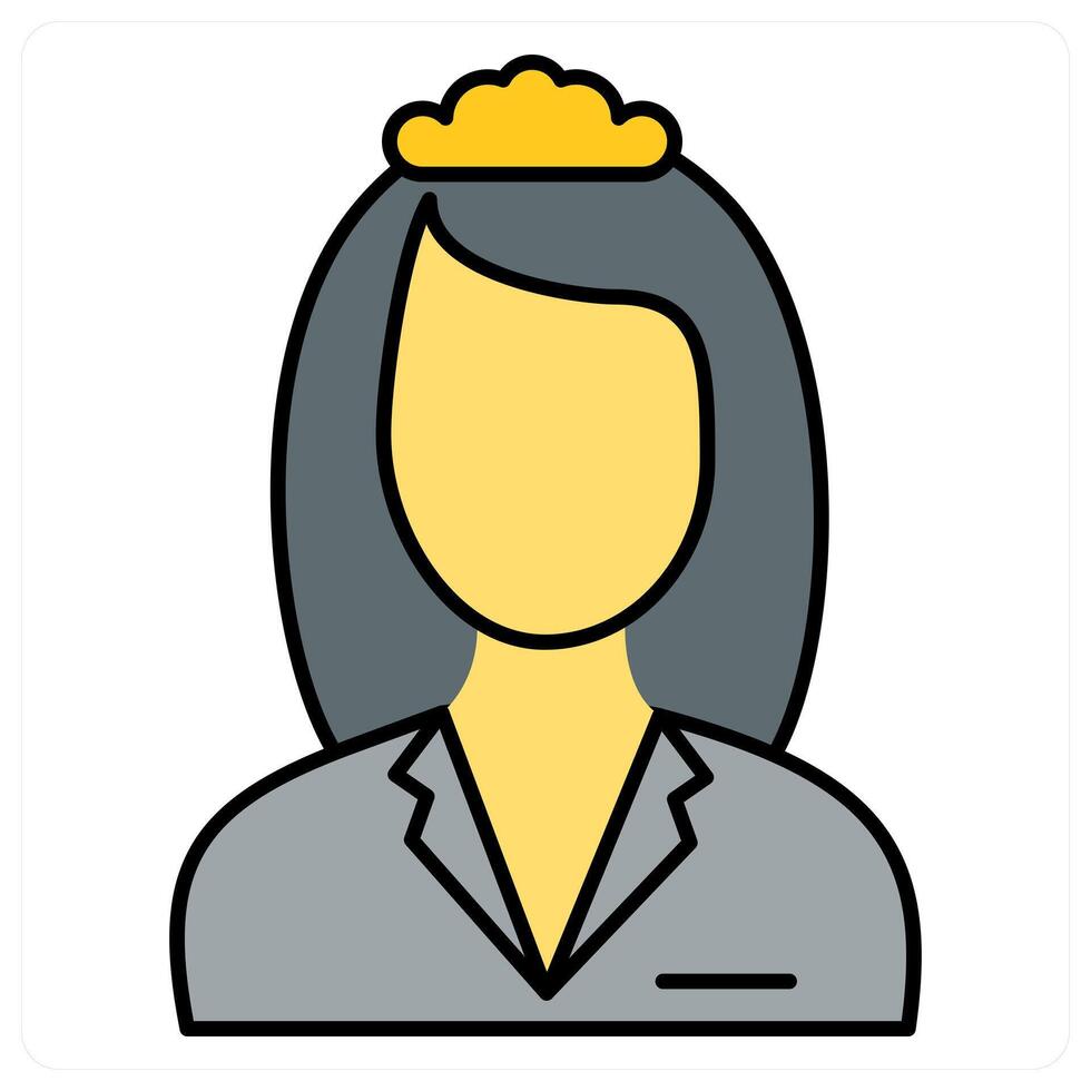 Queen and female icon concept vector