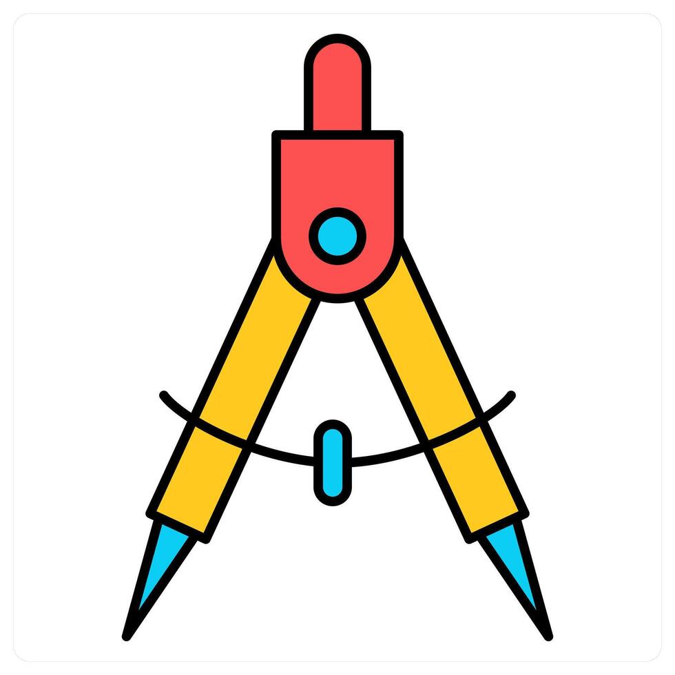 Compass and drawing icon concept vector