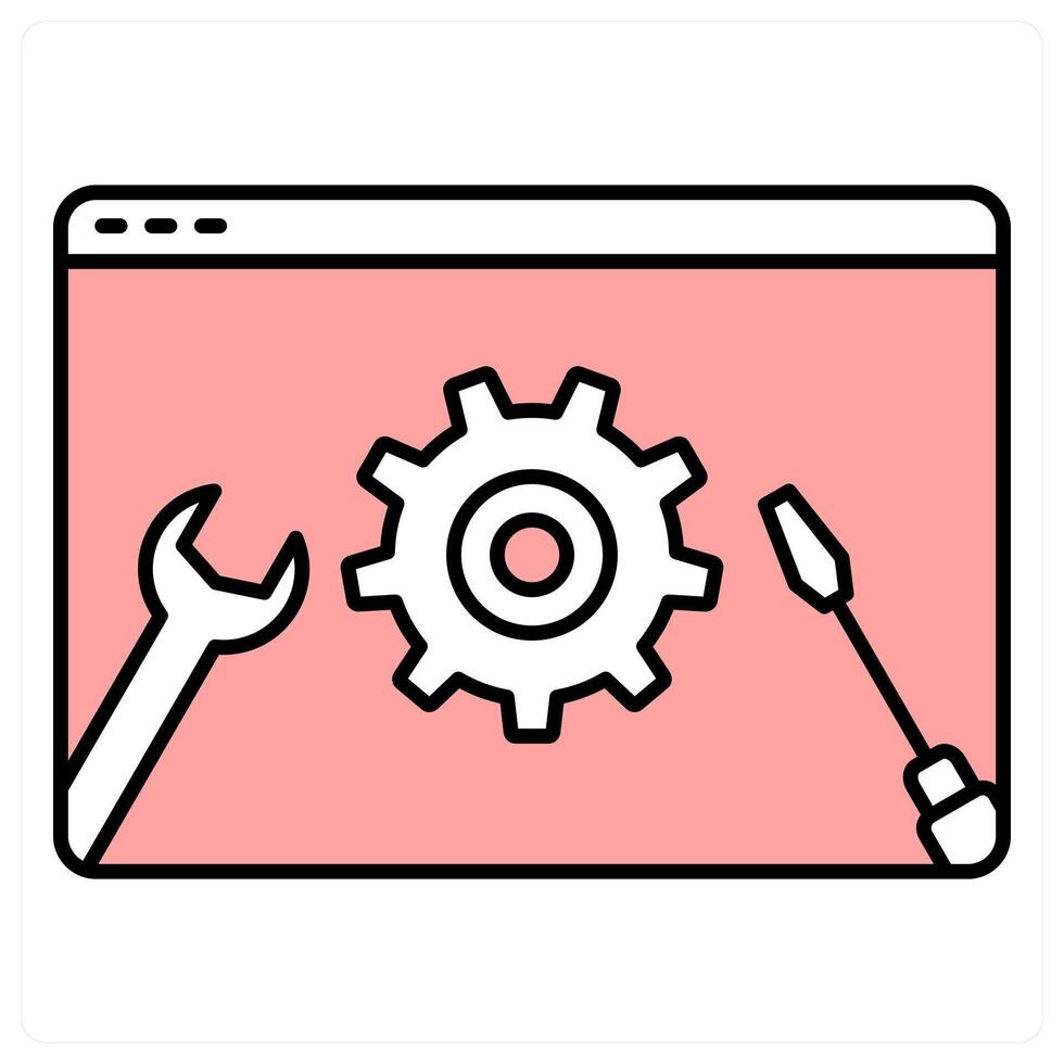 Webpage Settings and gear icon concept vector