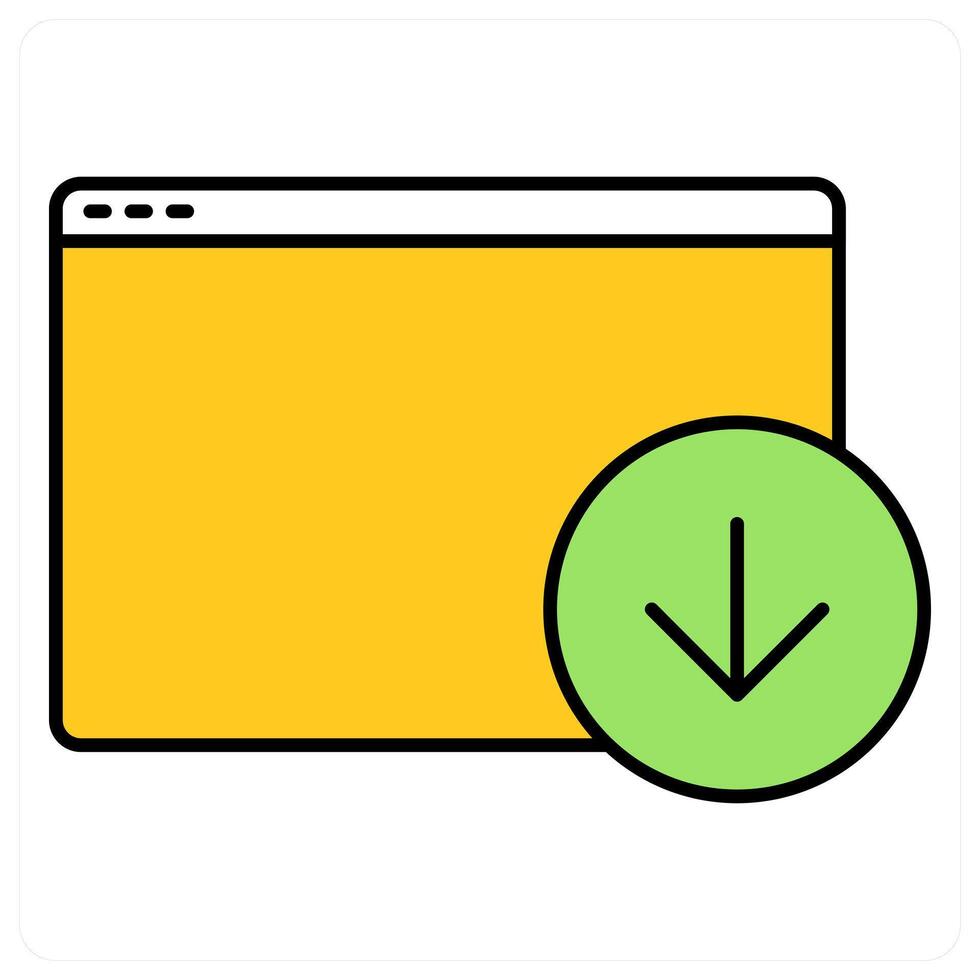 Download Webpage and download icon concept vector