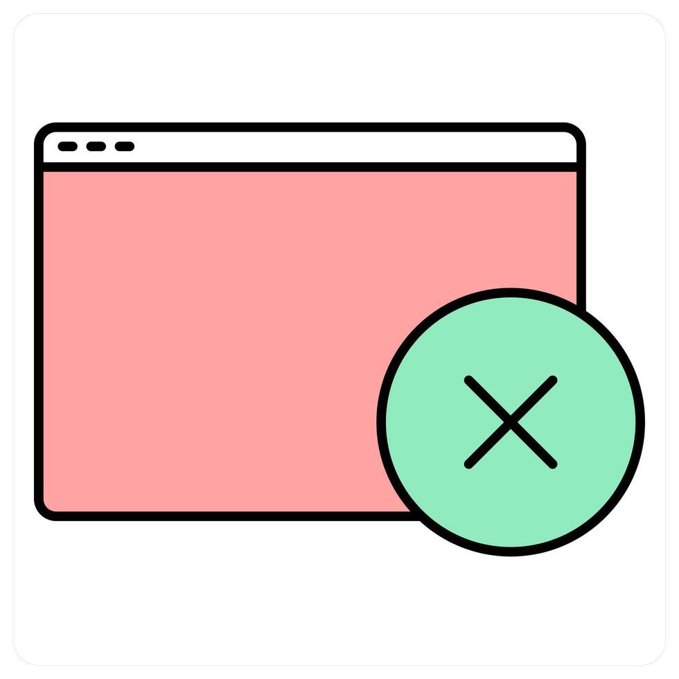 Wrong Webpage and delete article icon concept vector