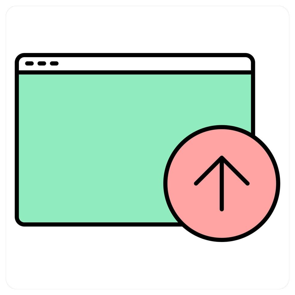 Upload Webpage and web icon concept vector