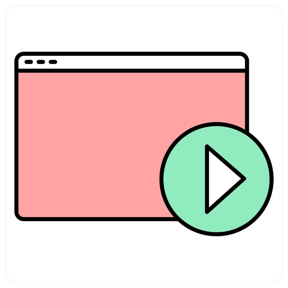 Online and player icon concept vector