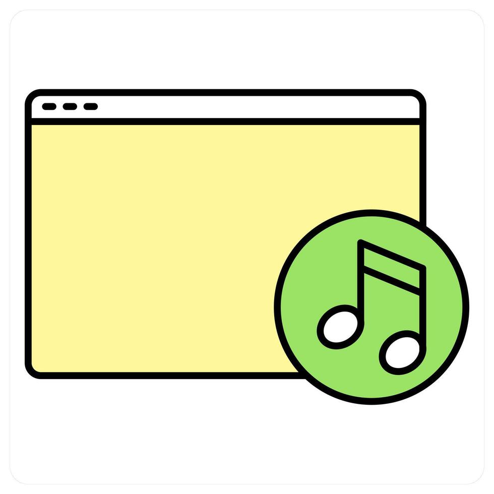 Online Music and music icon concept vector