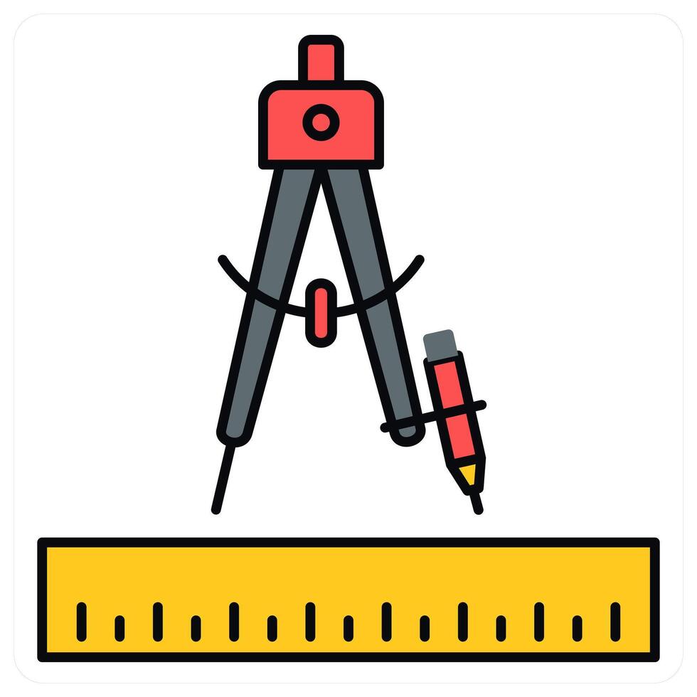 Geometry and protractor icon concept vector