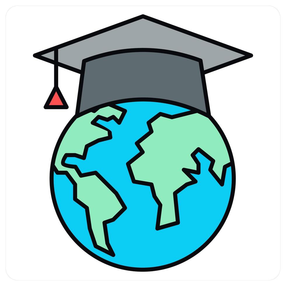 Global Education and learning icon concept vector