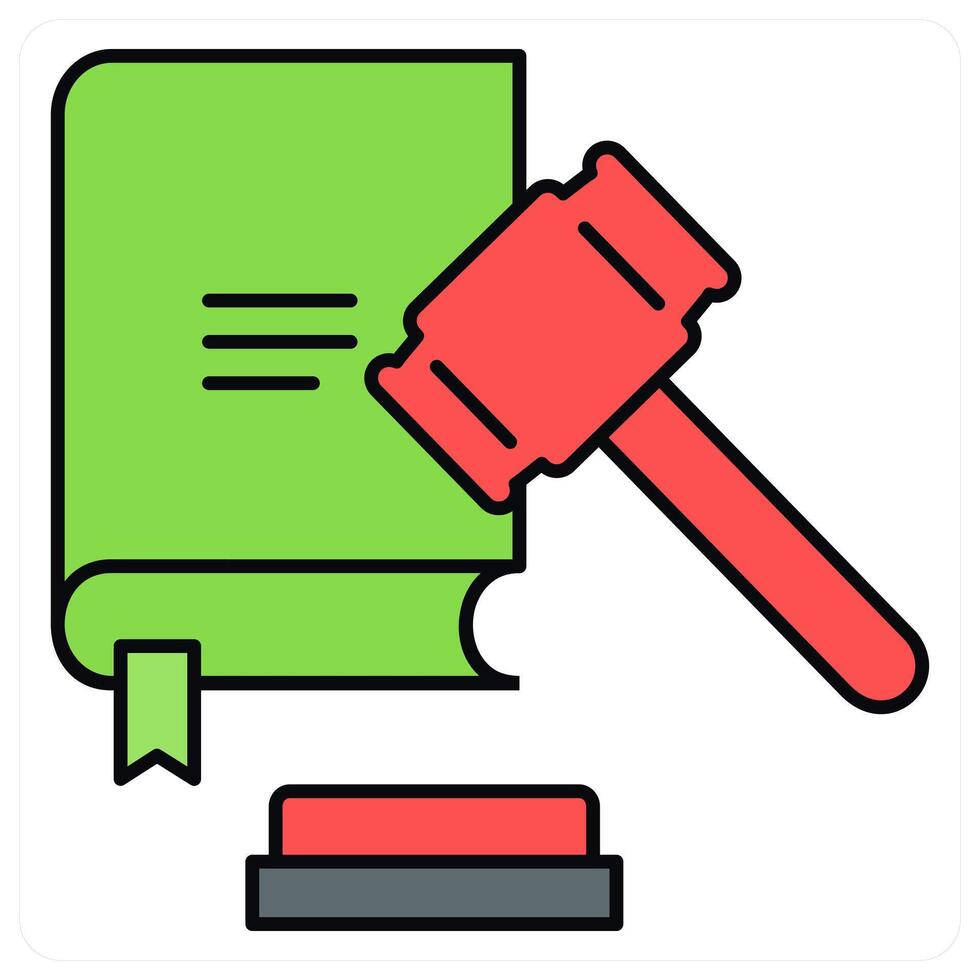 Law Study and justice icon concept vector