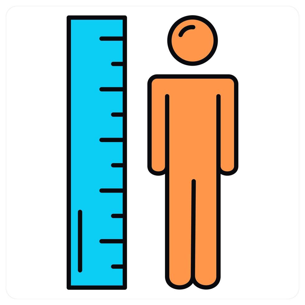 Height Measurement and measure icon concept vector