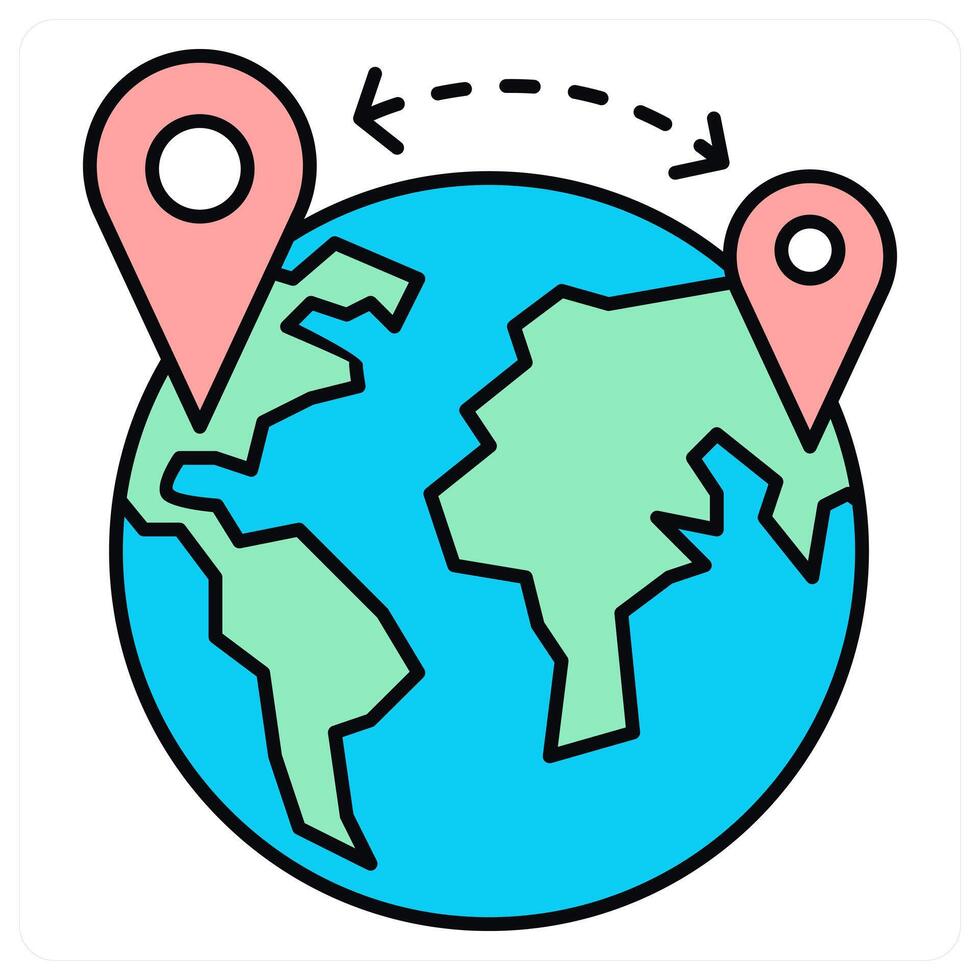 Global Distance and globe icon concept vector