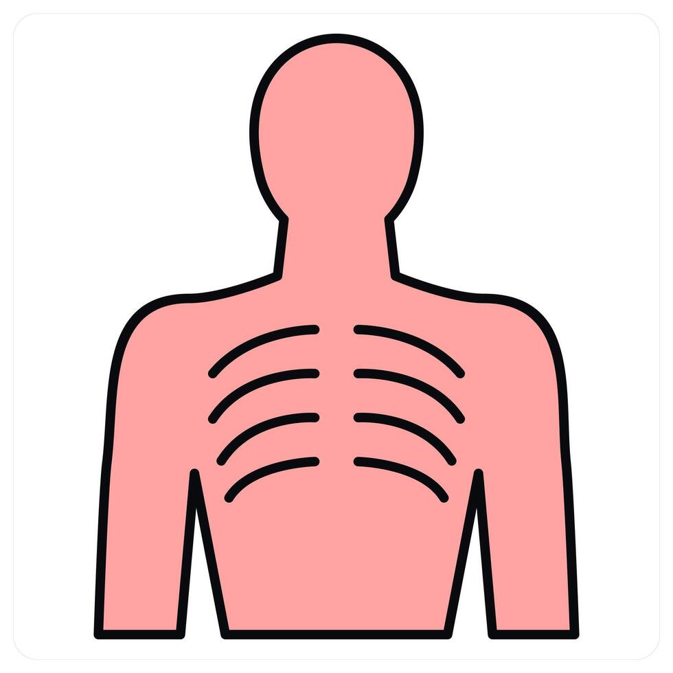 Human Ribs and body icon concept vector