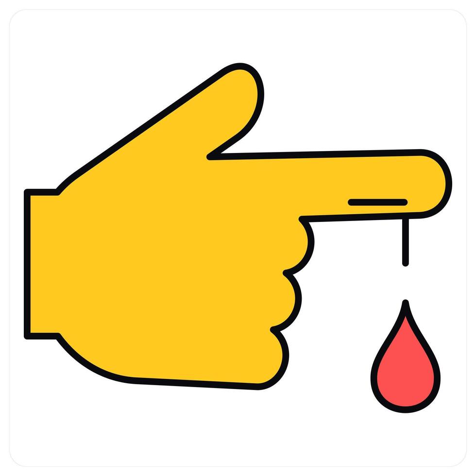 Hand Bleeding and blood icon concept vector