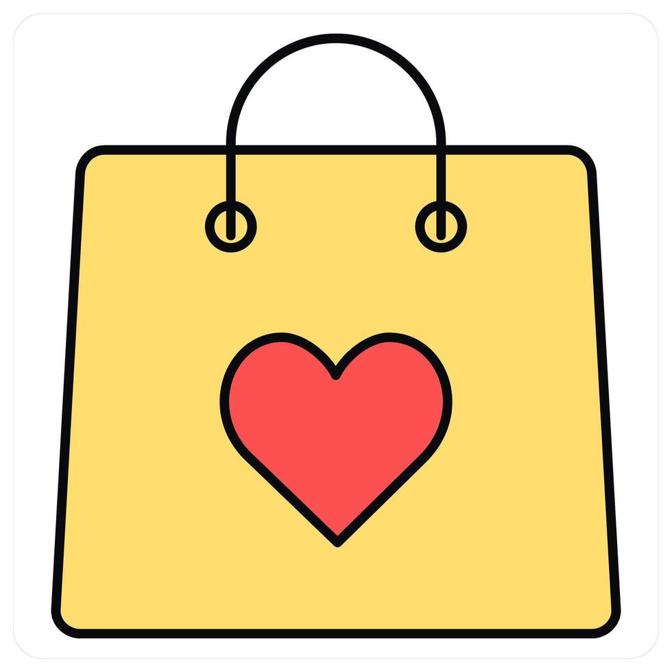 Favorite Bag and sale icon concept vector