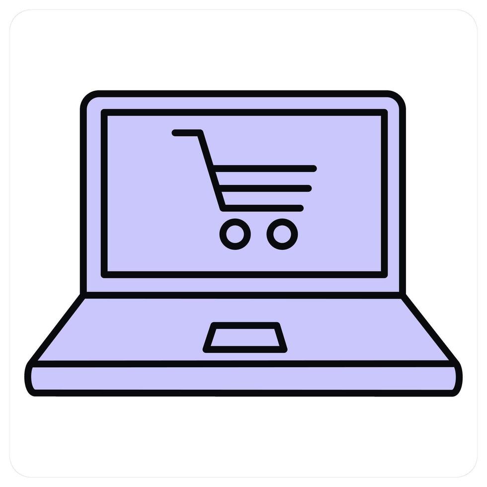 Online Shopping and ecommerce icon concept vector
