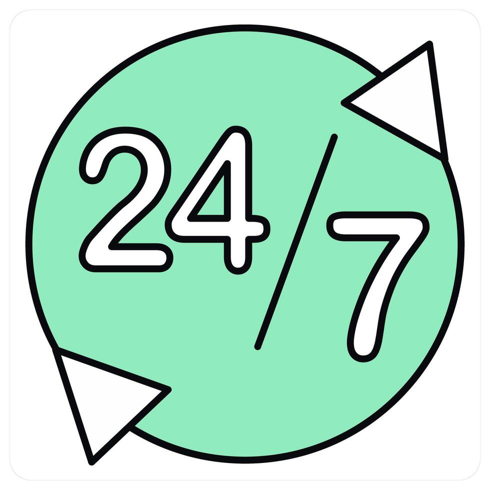 24x7 Service and call icon concept vector