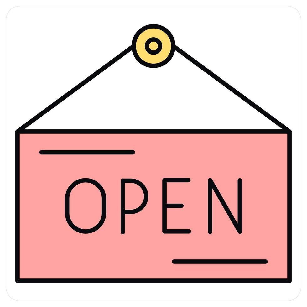 Open Board and supermarket icon concept vector