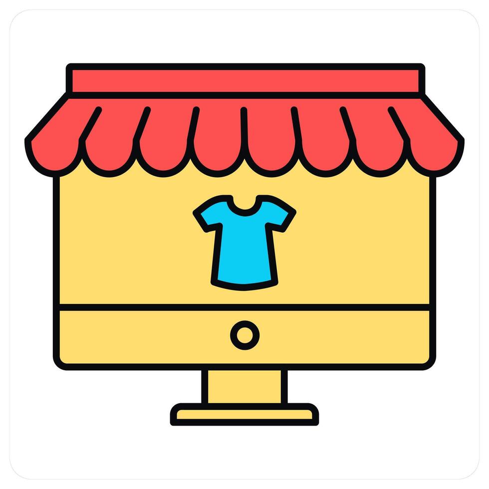 Online Shopping and ecommerce icon concept vector