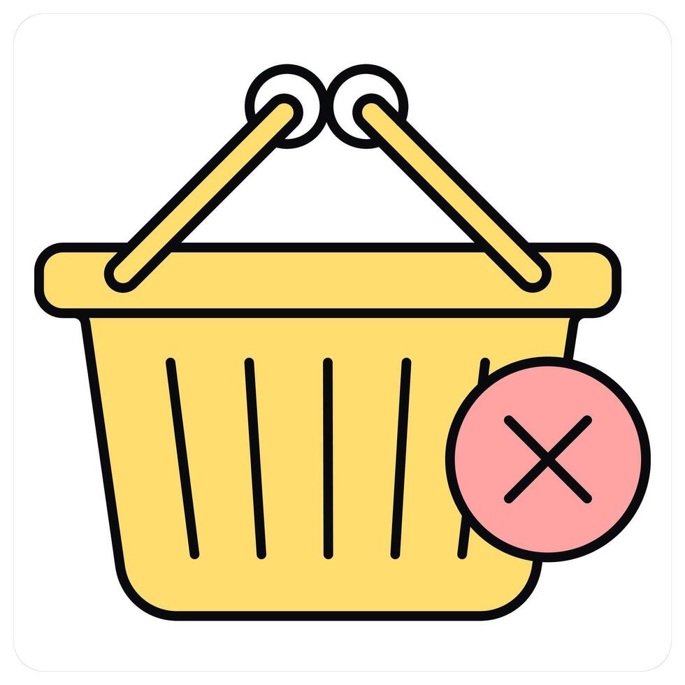 Remove Cart and cancel shopping icon concept vector