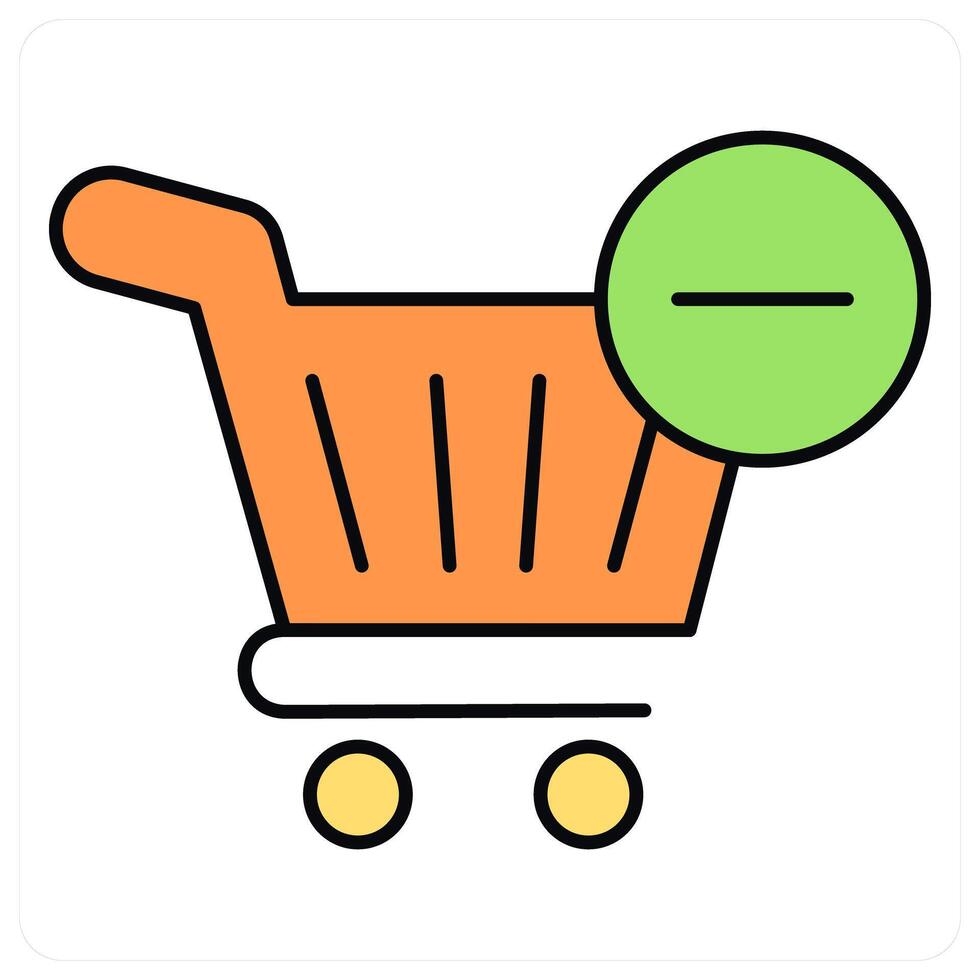 Remove Cart and cancel shopping icon concept vector