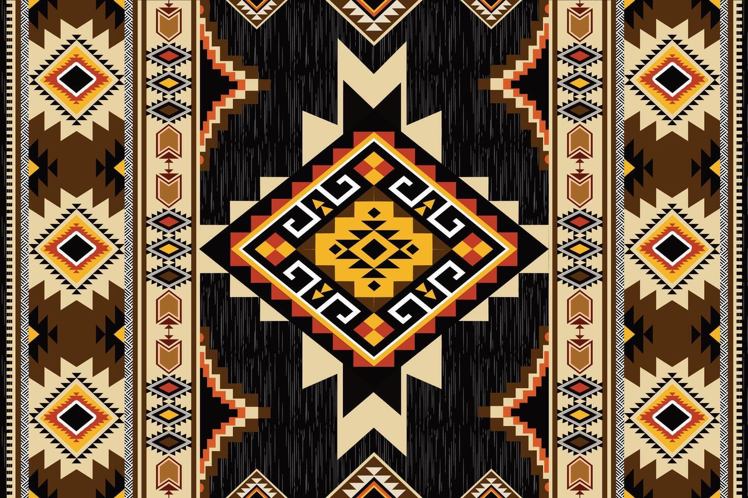 ethnic geometric seamless pattern. Geometric dark black background. Design for fabric, clothes, decorative paper, wrapping, embroidery, illustration, , tribal pattern vector
