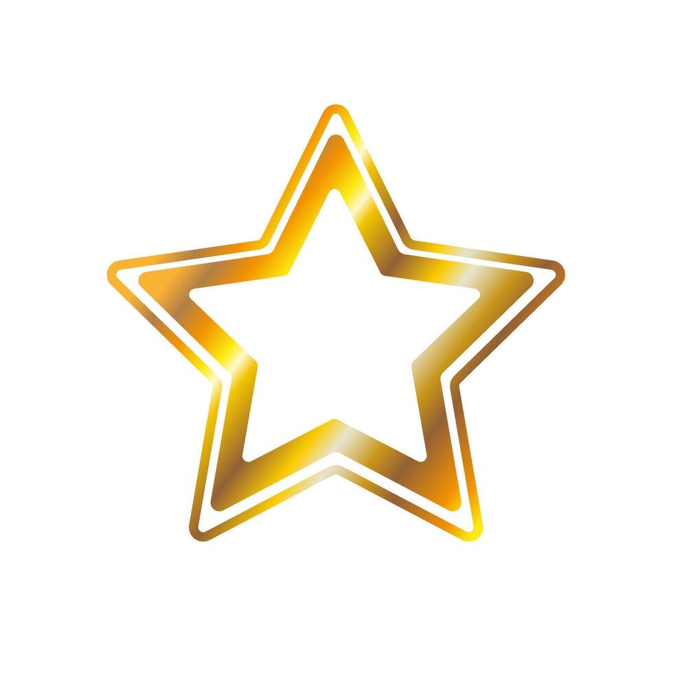 golden star with gems on white background. Symbol of customer satisfaction review service, best quality ranking icon or feedback success sign, award and product evaluation rate vector