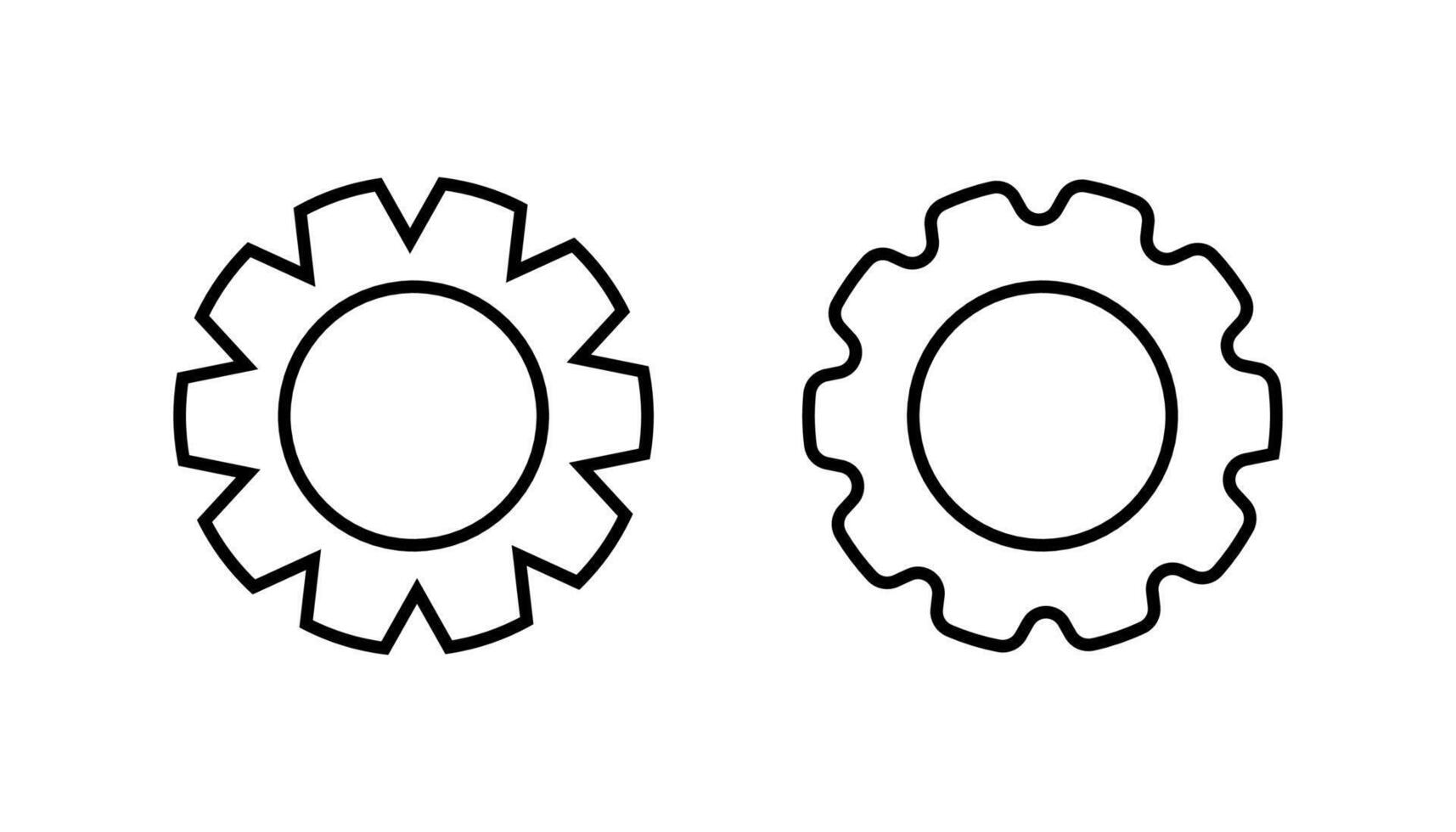 Gear icon. Cogwheel setting symbol. Gear line editable stroke. illustration vector
