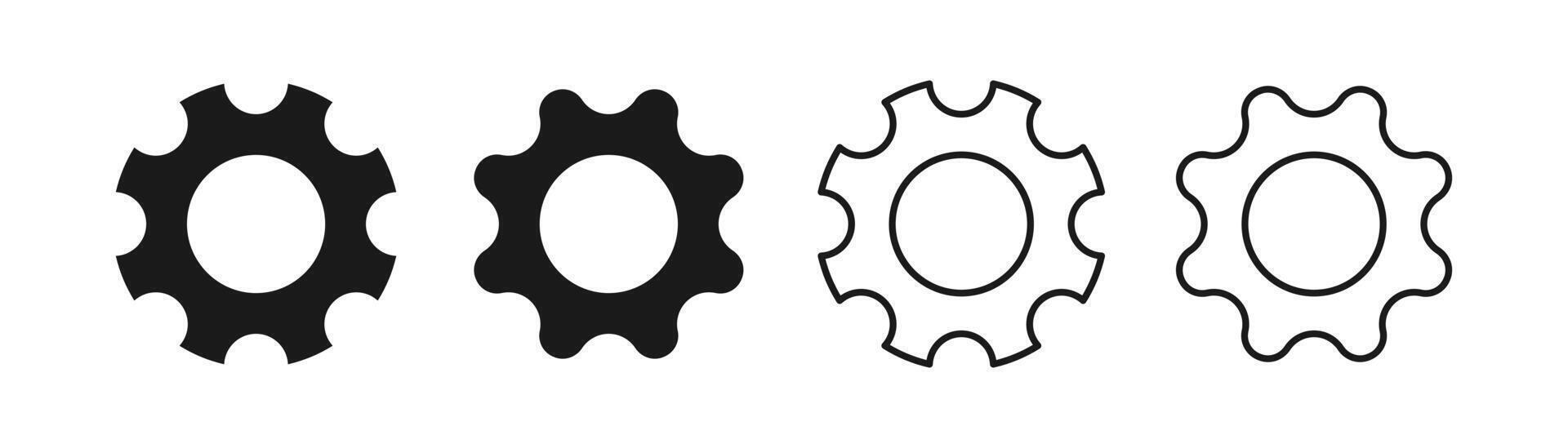 Gear icon set. Cogwheel setting symbol. Setting line icon Illustration vector