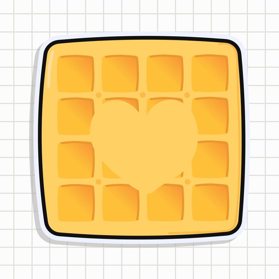 Sticker Waffles character icon vector