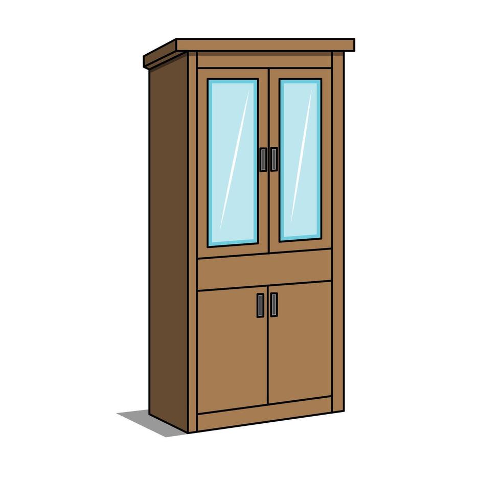 Retro Women Cupboard Illustration vector