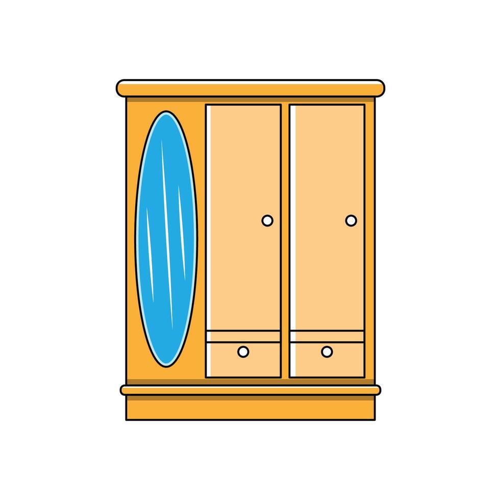 Big Cupboard with Mirror Illustration vector