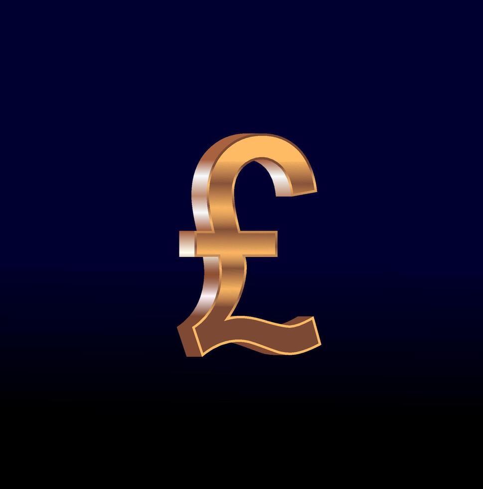 Luxurious Golden Currency 3D Symbols Illustration Featuring Pound Signs vector