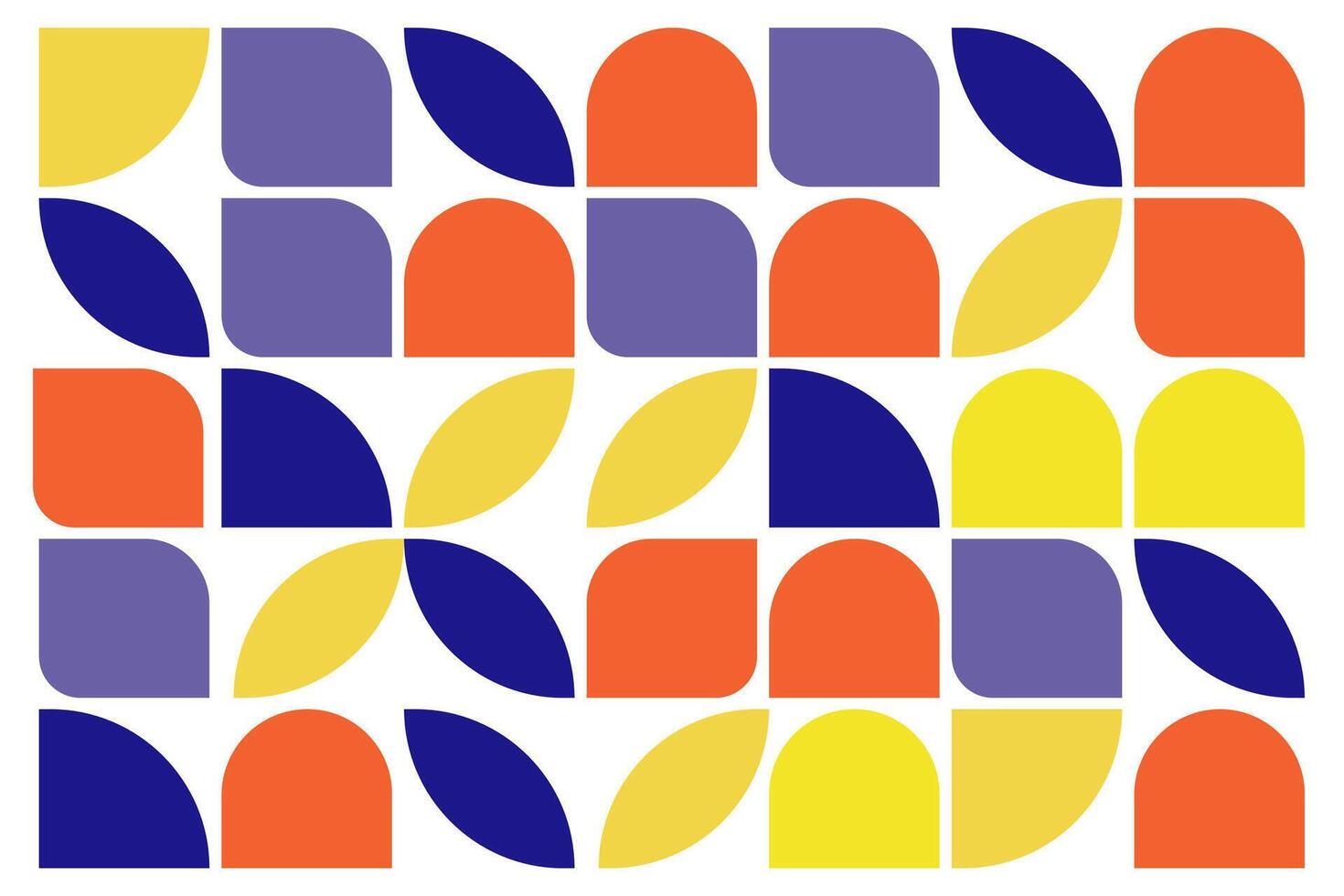 Colorful Bauhaus Style Pattern with Geometric Shapes vector