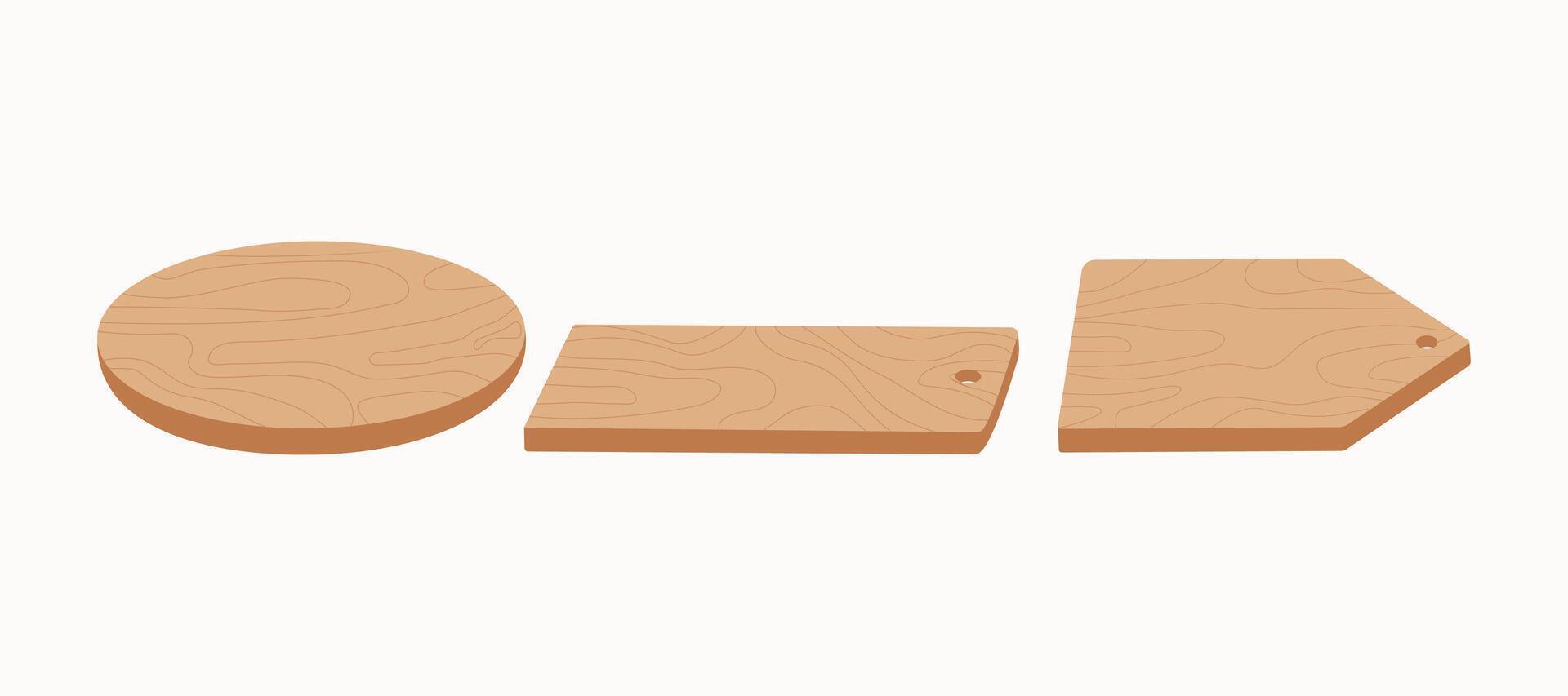 Wooden objects, boards. The texture of the wood. Wood material. Podium for presentation. Layout, cosmetic product stand , pedestal. vector