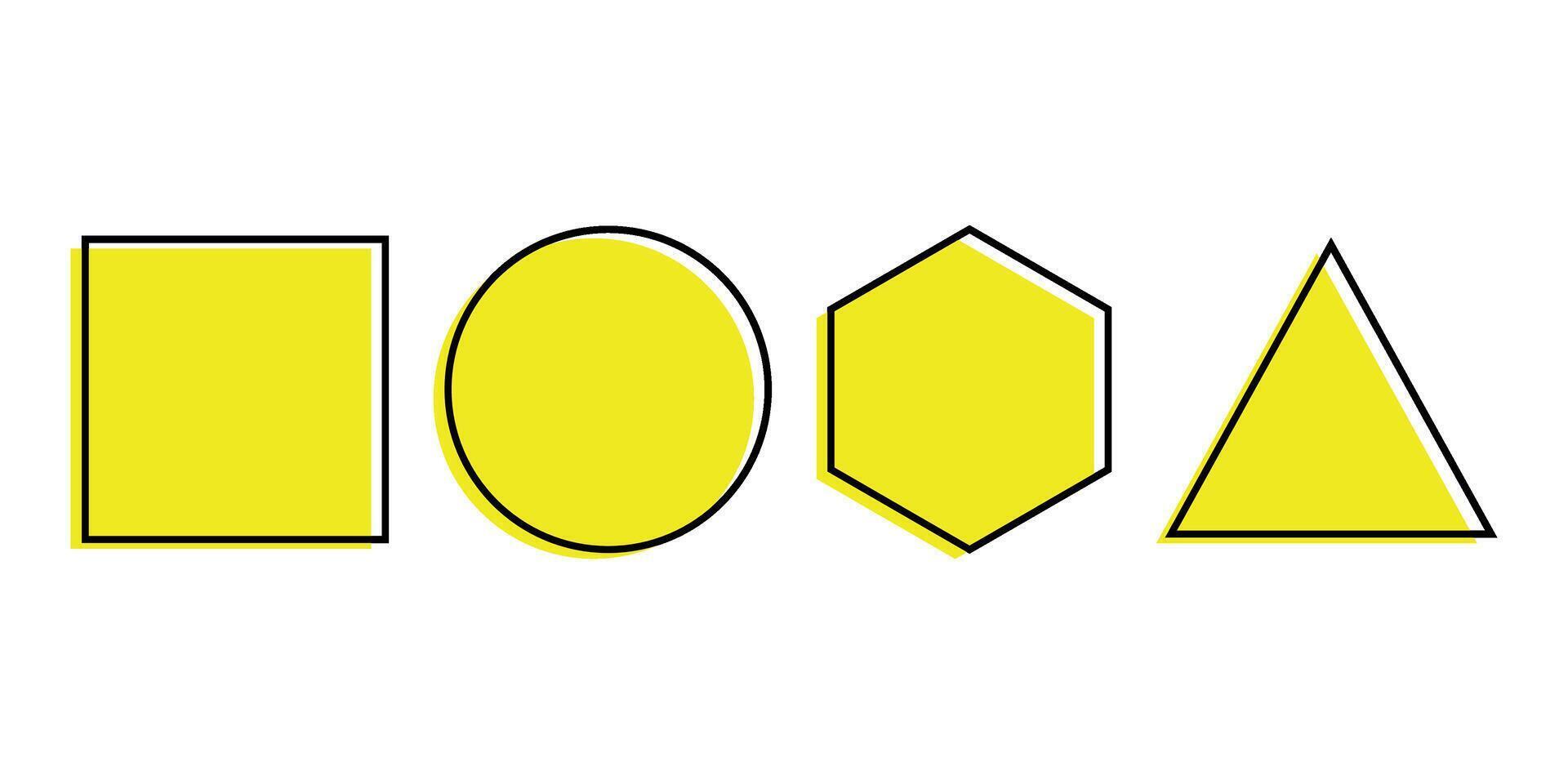 Collection of yellow black frames with black lines vector