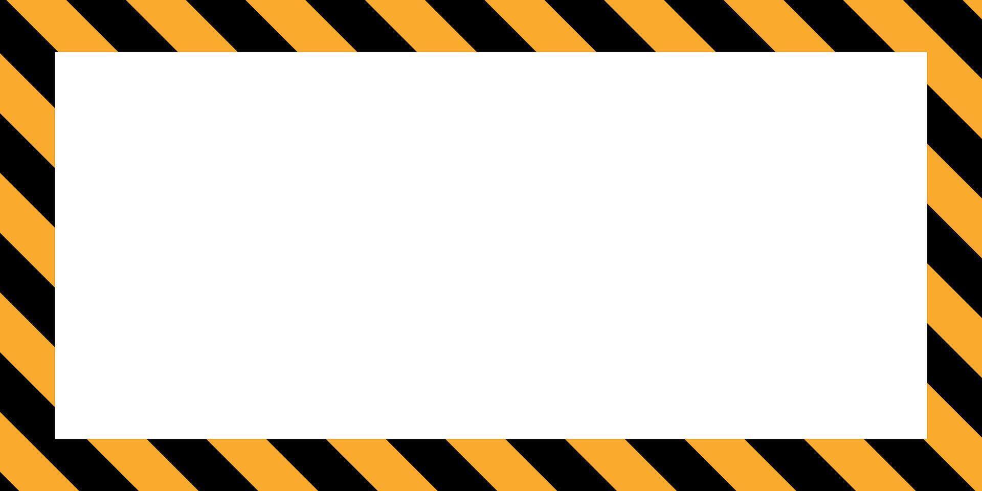 black yellow striped diagonal warning line frame vector