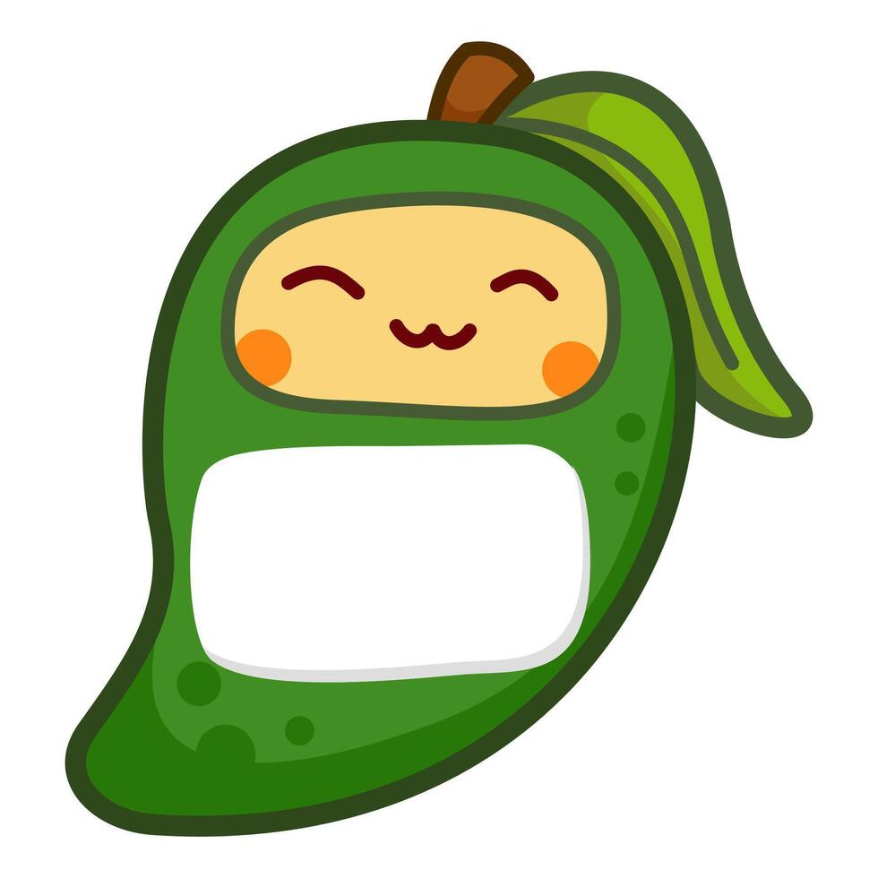 Mango fruit book label sticker design.fruit cartoon design. vector