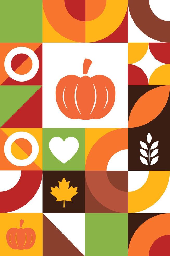 Thanksgiving Day. Seamless geometric pattern. Template for background, banner, card, poster. vector