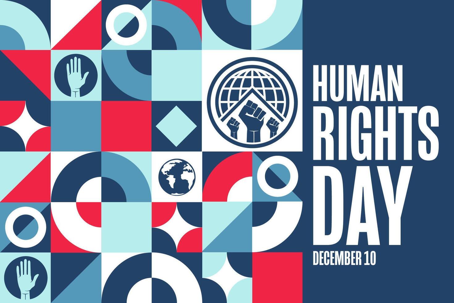 Human Rights Day. December 10. Holiday concept. Template for background, banner, card, poster with text. vector