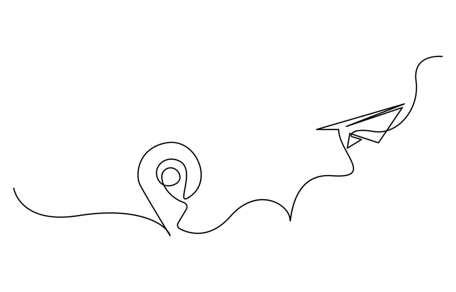 one line art drawing of a paper plane vector