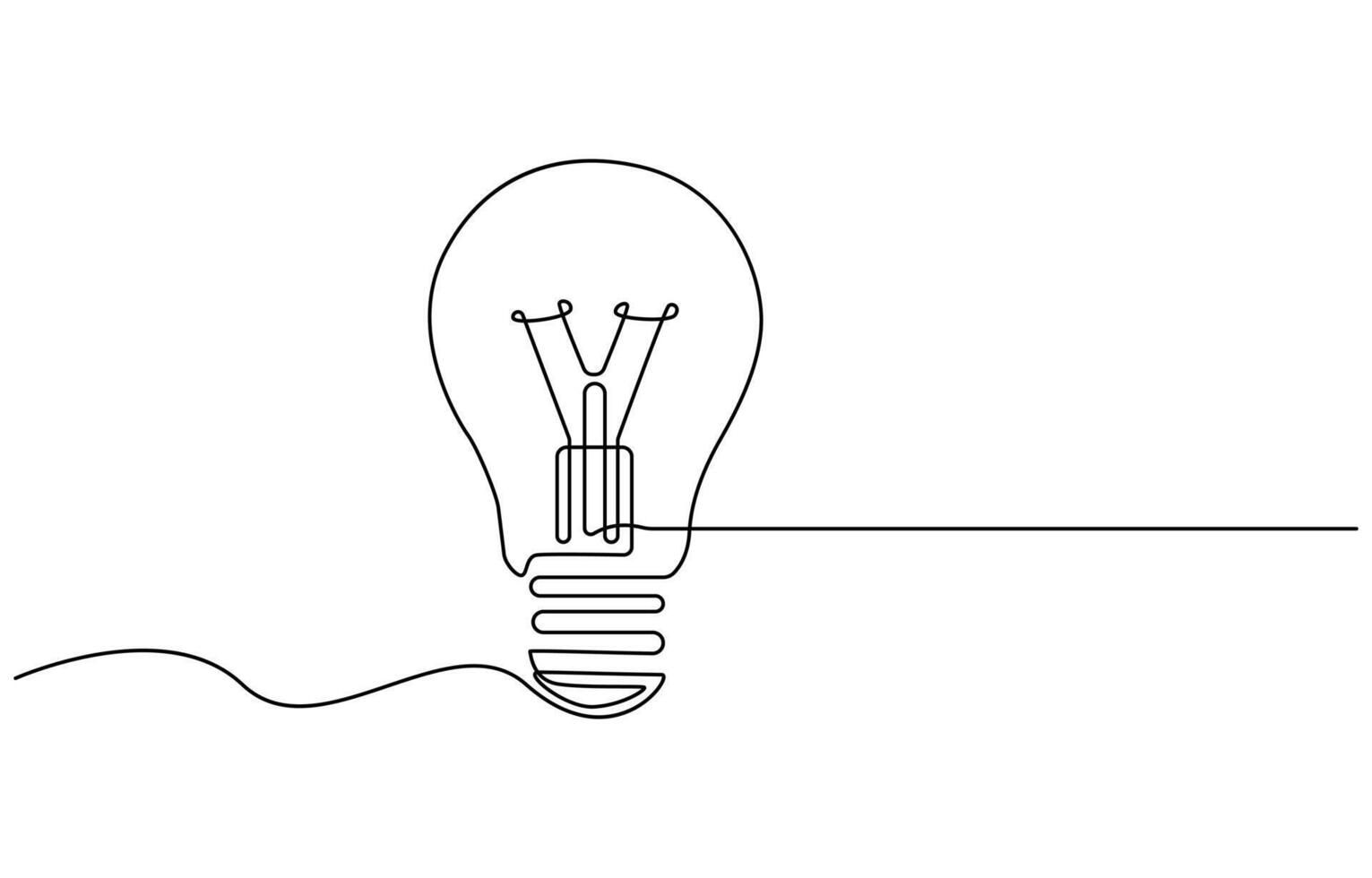 Light Bulb Continuous Line Icon vector