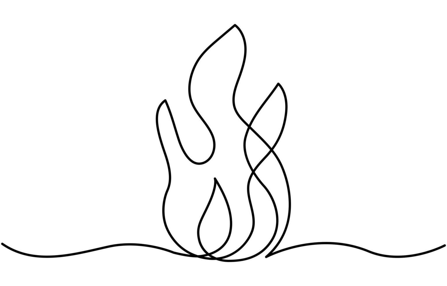 Continuous one line drawing several chilies arranged in the shape of fire vector
