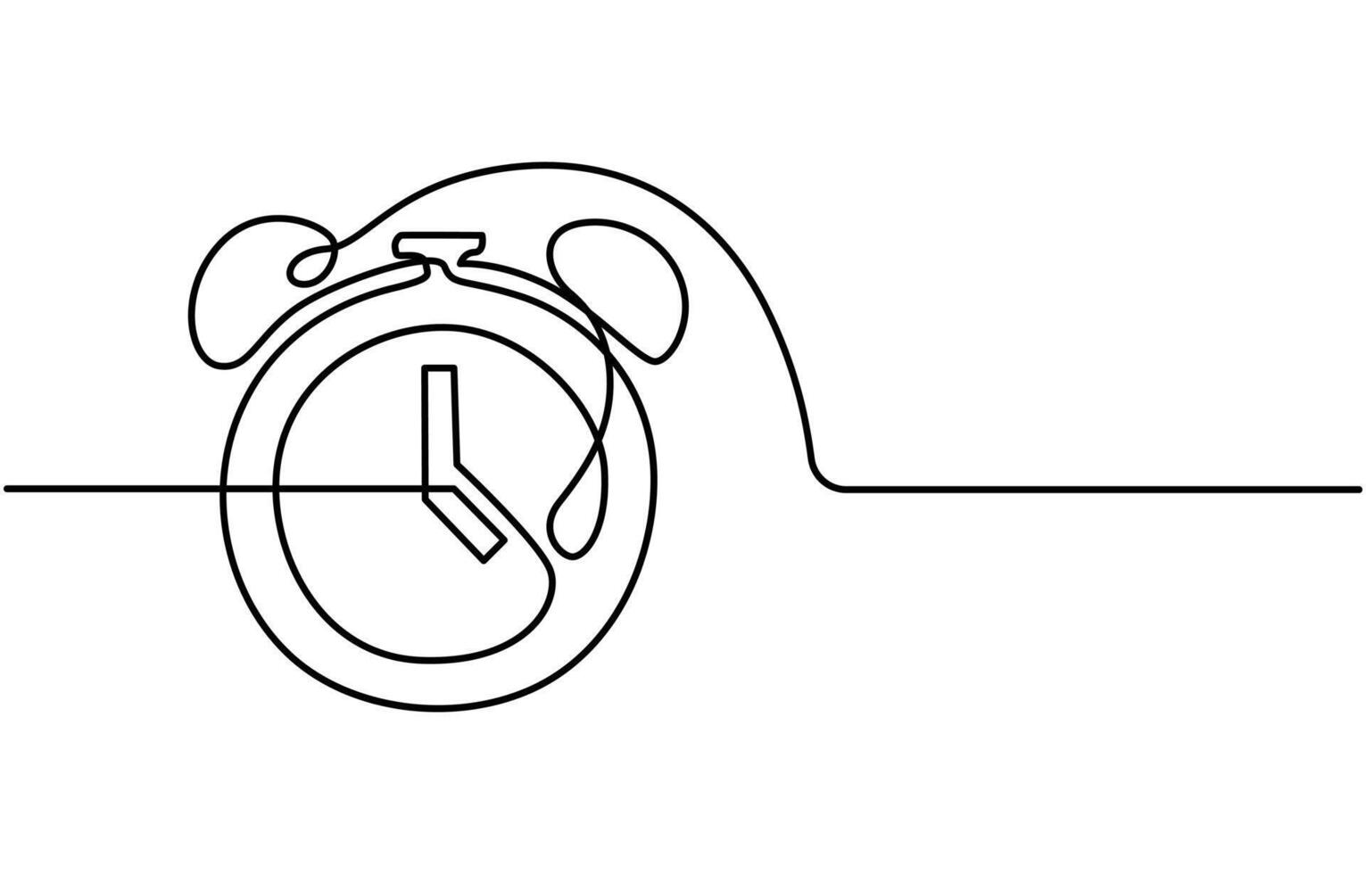 Clock drawn symbol One line art continuous icon vector