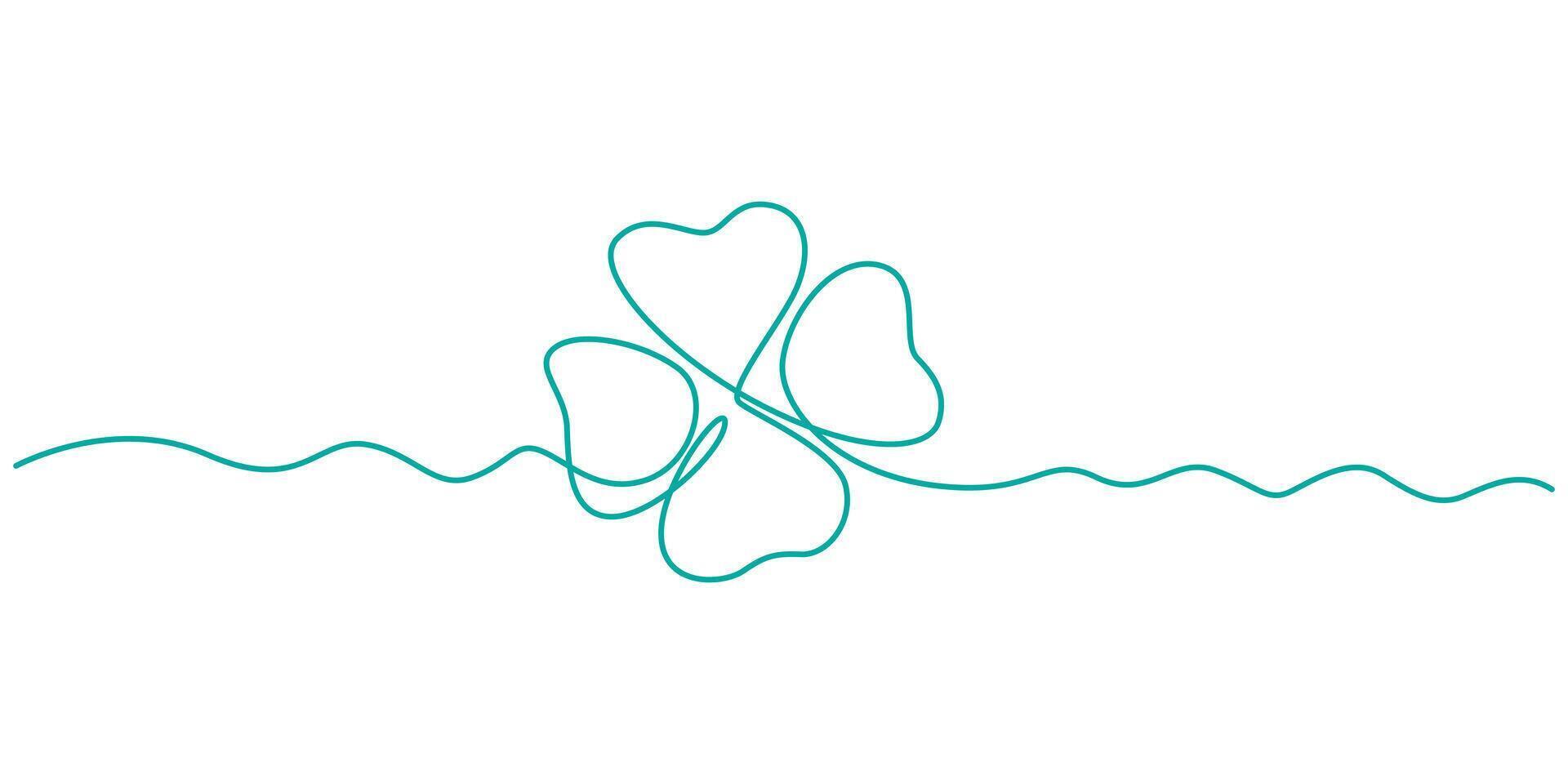 clover leaves in one line and geometric sage spots vector
