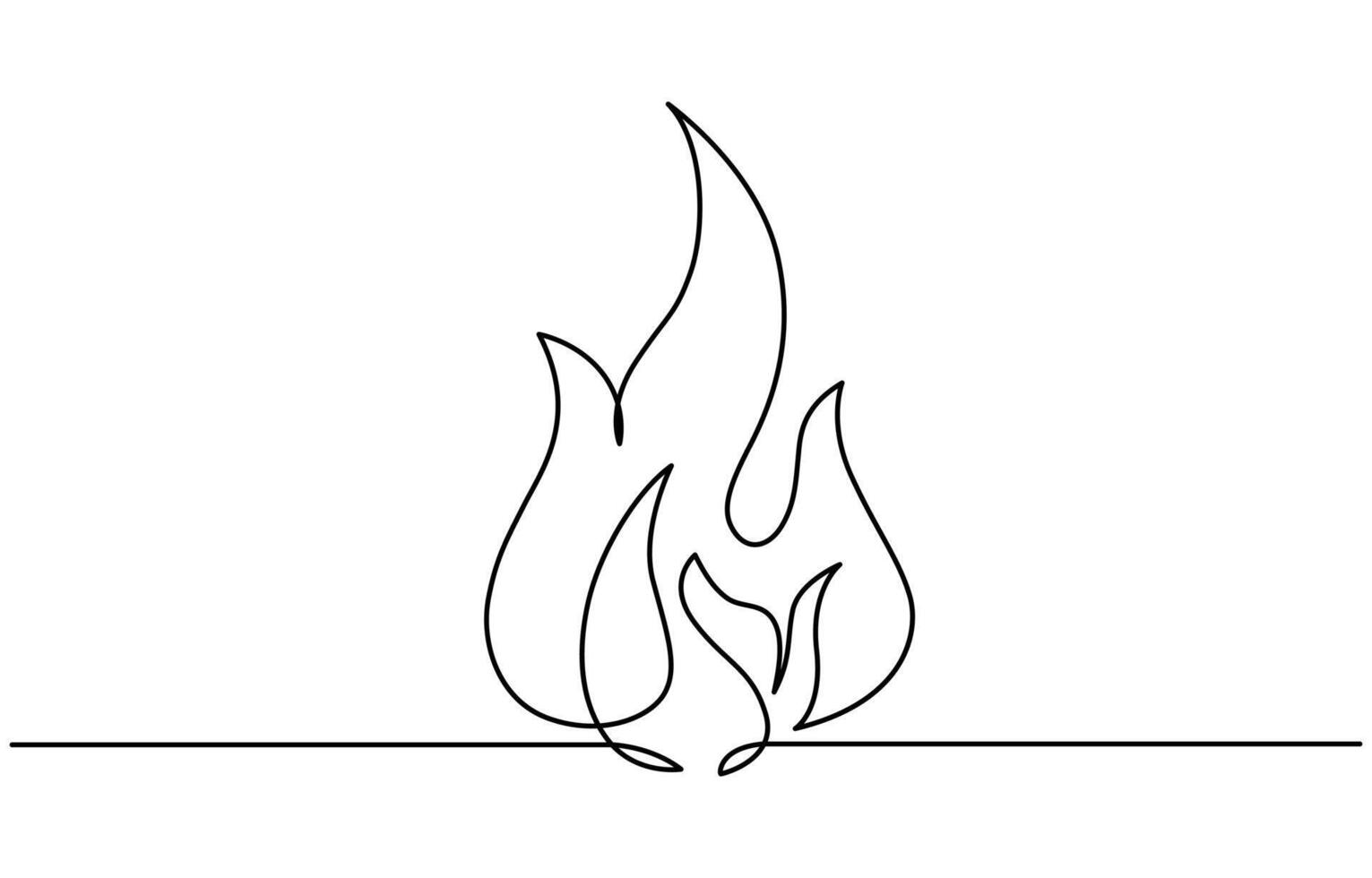 Continuous One Line Drawing of Campfire Icon Symbol Illustration vector
