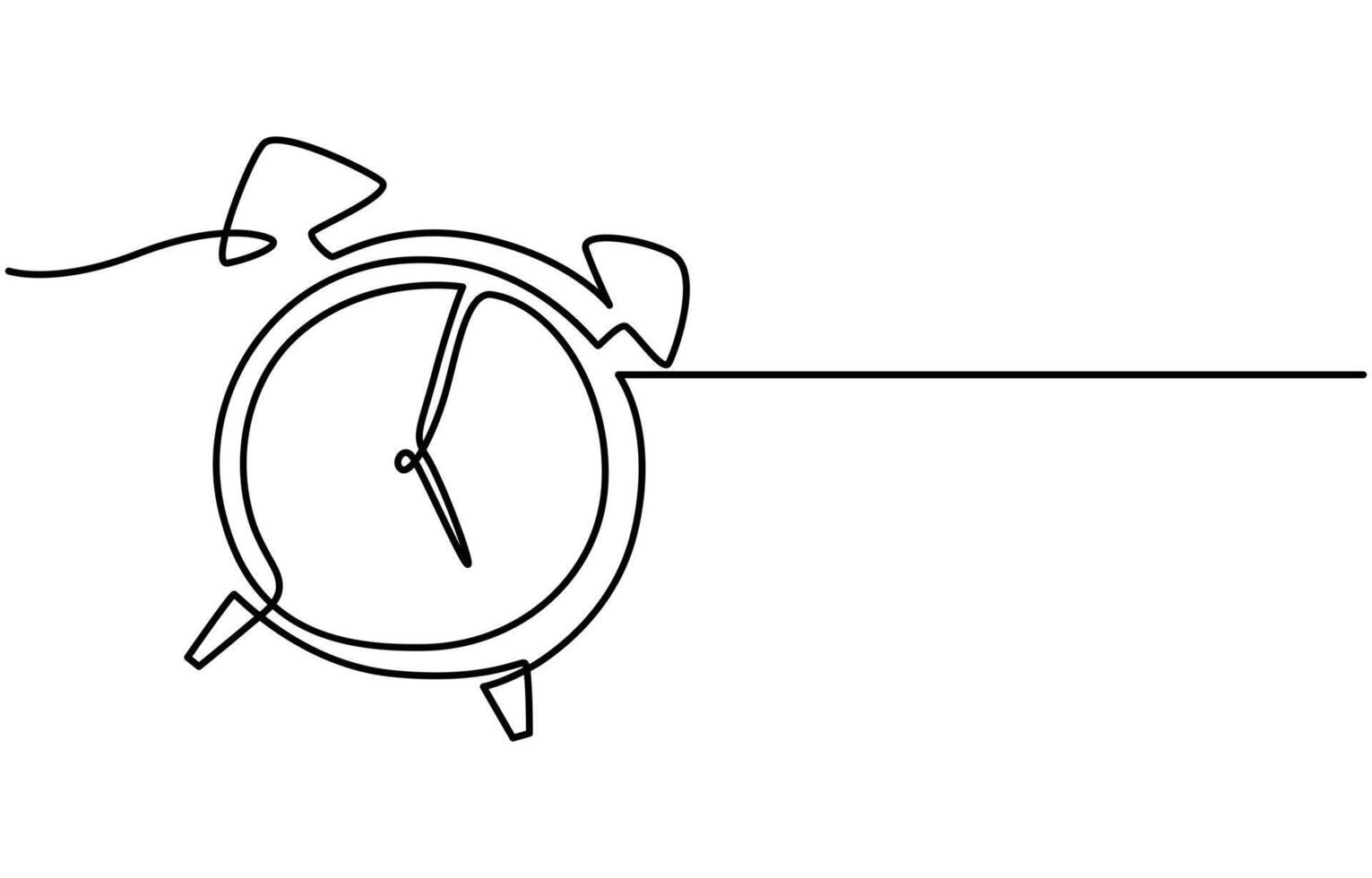 one line drawing art clock illustration template design vector