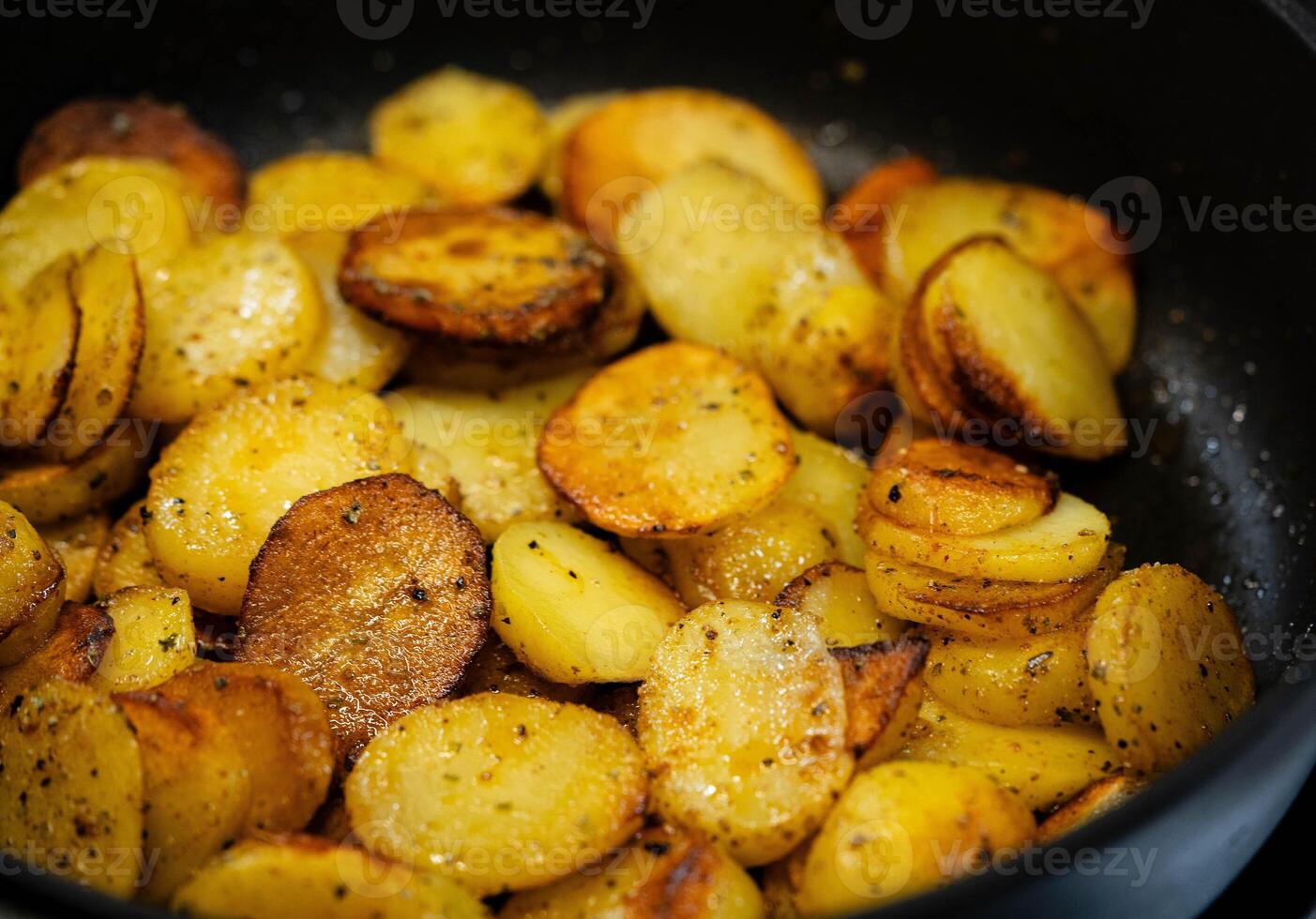 Farmers Breakfast with ham onions and fried potatoes photo